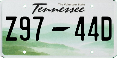TN license plate Z9744D