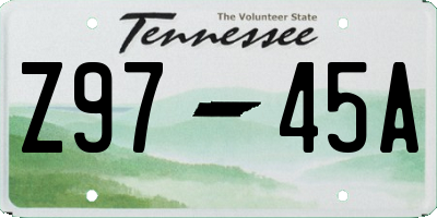 TN license plate Z9745A