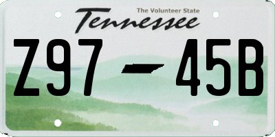 TN license plate Z9745B