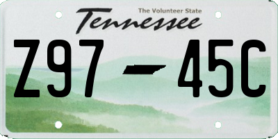TN license plate Z9745C