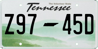 TN license plate Z9745D