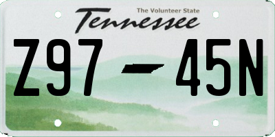 TN license plate Z9745N