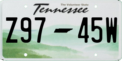 TN license plate Z9745W