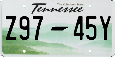 TN license plate Z9745Y