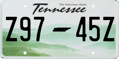 TN license plate Z9745Z