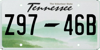 TN license plate Z9746B