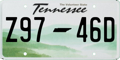 TN license plate Z9746D