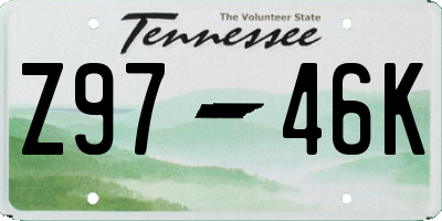 TN license plate Z9746K