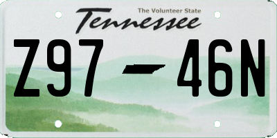 TN license plate Z9746N