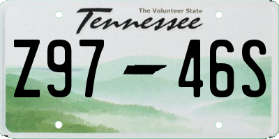 TN license plate Z9746S