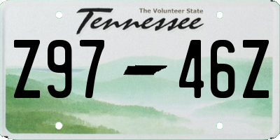 TN license plate Z9746Z