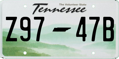 TN license plate Z9747B