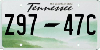 TN license plate Z9747C