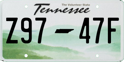 TN license plate Z9747F