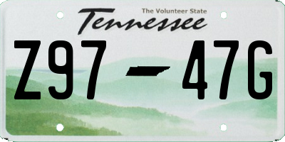 TN license plate Z9747G