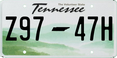 TN license plate Z9747H