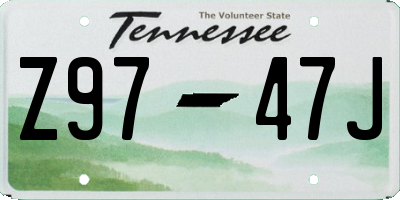 TN license plate Z9747J