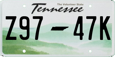 TN license plate Z9747K