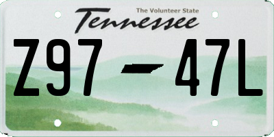 TN license plate Z9747L