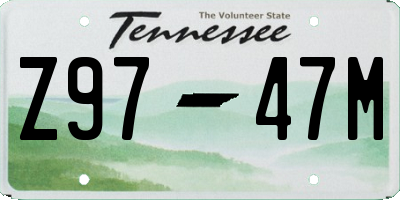 TN license plate Z9747M