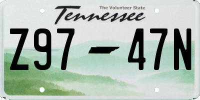 TN license plate Z9747N