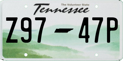 TN license plate Z9747P