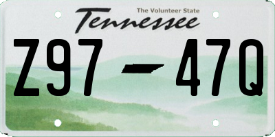 TN license plate Z9747Q