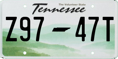 TN license plate Z9747T