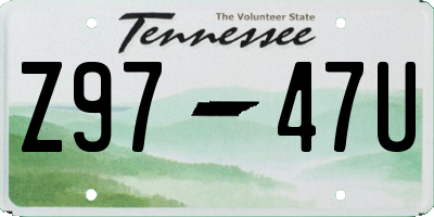 TN license plate Z9747U
