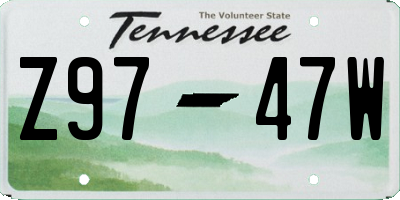 TN license plate Z9747W