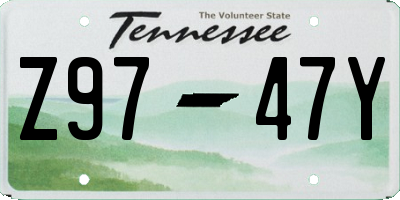 TN license plate Z9747Y