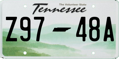 TN license plate Z9748A