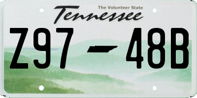 TN license plate Z9748B