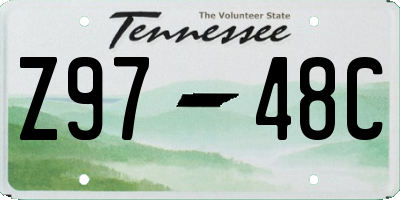 TN license plate Z9748C