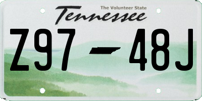 TN license plate Z9748J