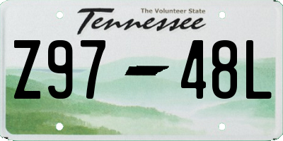 TN license plate Z9748L
