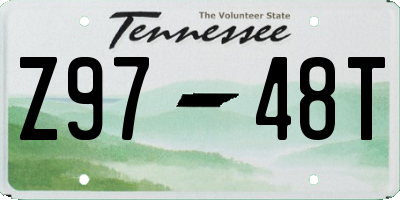 TN license plate Z9748T