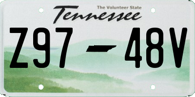 TN license plate Z9748V