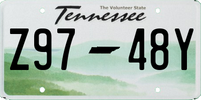 TN license plate Z9748Y