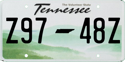 TN license plate Z9748Z