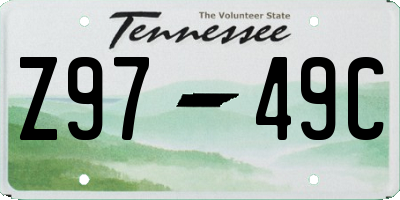 TN license plate Z9749C