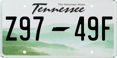 TN license plate Z9749F