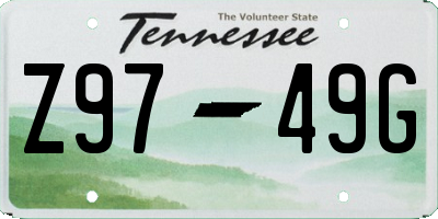 TN license plate Z9749G