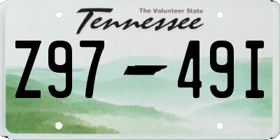 TN license plate Z9749I