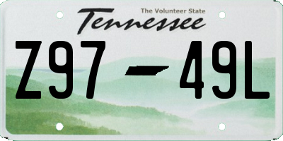 TN license plate Z9749L