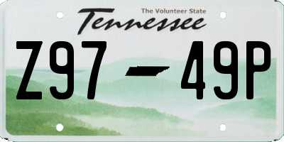 TN license plate Z9749P