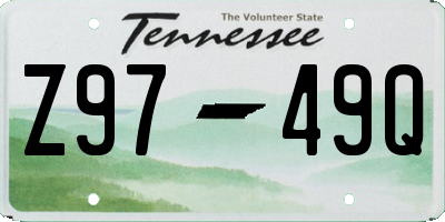 TN license plate Z9749Q