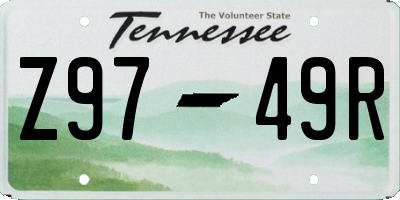 TN license plate Z9749R