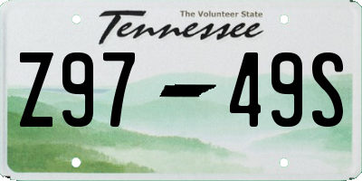 TN license plate Z9749S