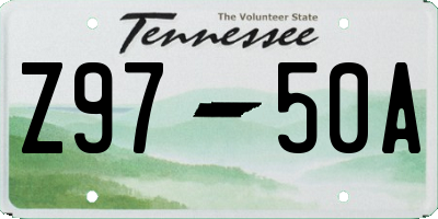 TN license plate Z9750A